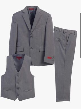 Classic Gray Kids 3-Piece Suit Set - Vest, Jacket & Pants